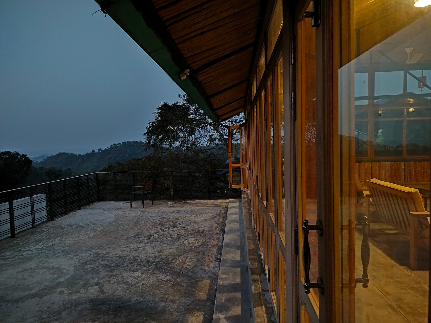 Resort landscape at dusk